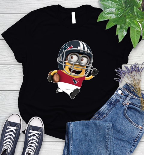 NFL Houston Texans Minions Disney Football Sports Women's T-Shirt 2