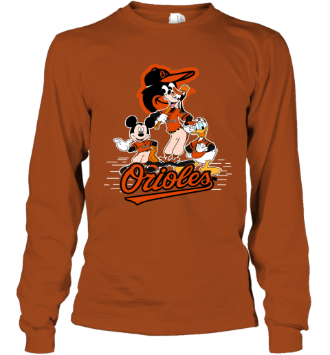 MLB Baltimore Orioles Mickey Mouse Donald Duck Goofy Baseball T Shirt T  Shirt