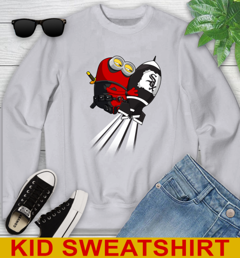 MLB Baseball Chicago White Sox Deadpool Minion Marvel Shirt Youth Sweatshirt 3