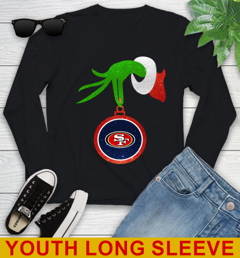 San Francisco 49ers Grinch Merry Christmas NFL Football Youth Long Sleeve 2