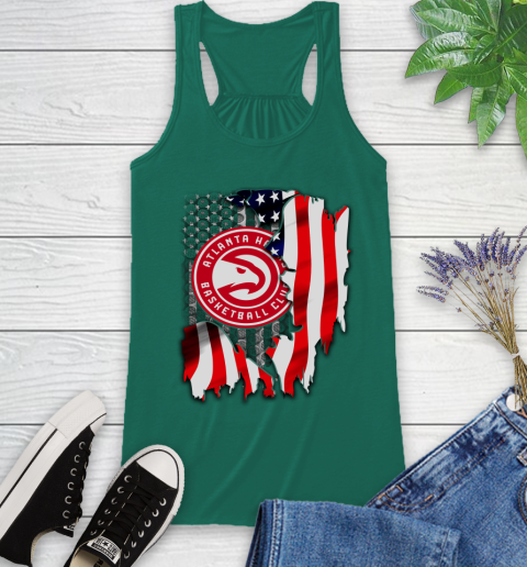 Atlanta Hawks NBA Basketball American Flag Racerback Tank - Image 7