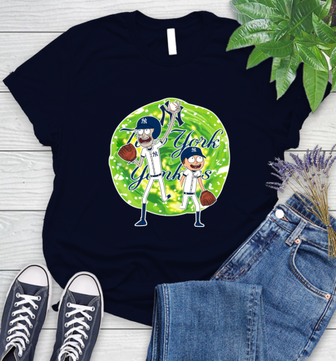 MLB New York Yankees Rick And Morty Baseball Sports Women's T-Shirt 3