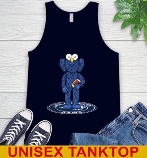 NFL Football Los Angeles Rams Kaws Bff Blue Figure Shirt Tank Top - Image 4