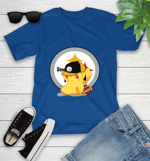 NFL Pikachu Football Sports Pittsburgh Steelers Youth T-Shirt 9