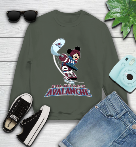 NHL Hockey Colorado Avalanche Cheerful Mickey Mouse Shirt Youth Sweatshirt 9