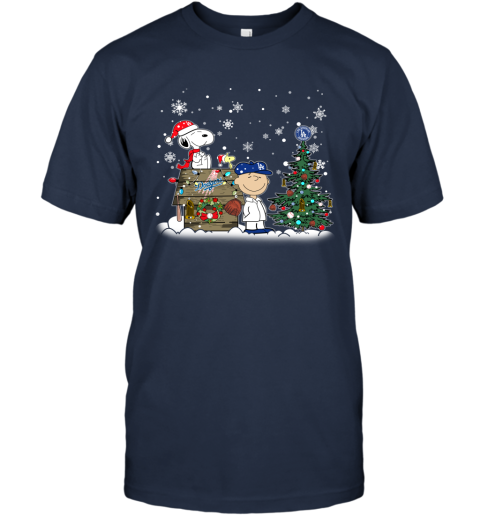 MLB Los Angeles Dodgers Snoopy Charlie Brown Christmas Baseball  Commissioner's Trophy T Shirt Christmas Gift