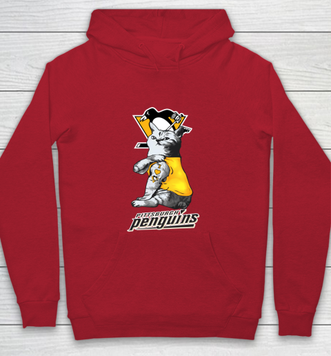 NHL My Cat Loves Pittsburgh Penguins Hockey Youth Hoodie 7