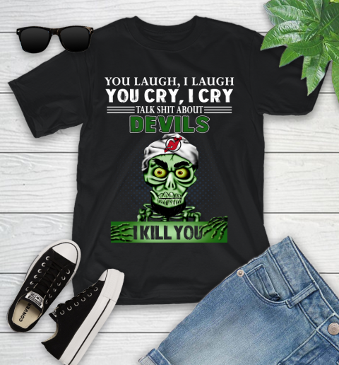 NHL Talk Shit About New Jersey Devils I Kill You Achmed The Dead Terrorist Jeffrey Dunham Hockey Youth T-Shirt