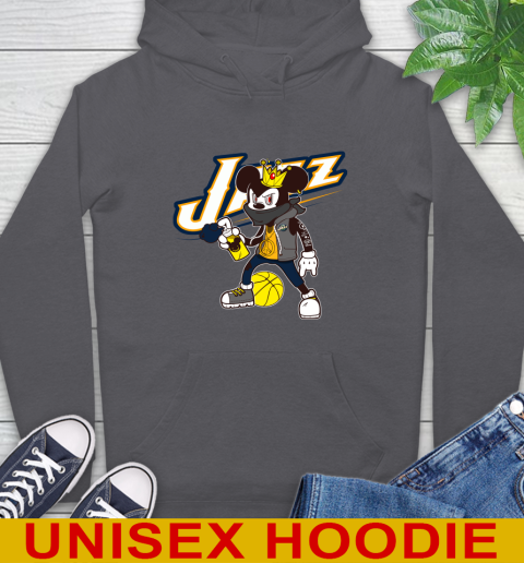 Utah Jazz NBA Basketball Mickey Peace Sign Sports Hoodie 7