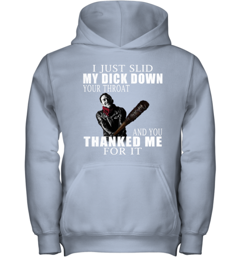 nve6 i just slid my dick down your throat the walking dead shirts youth hoodie 43 front light pink