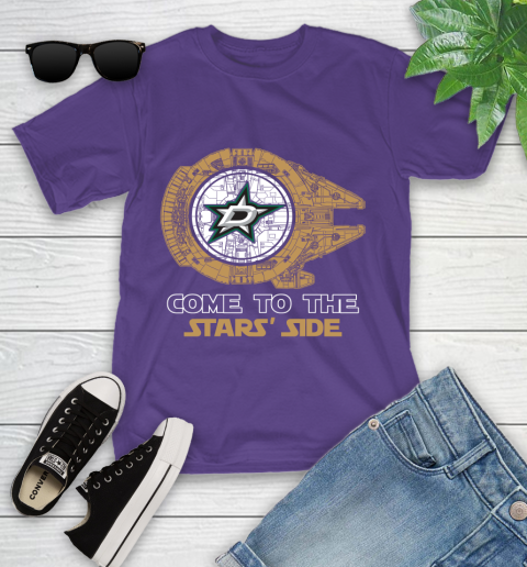 NHL Come To The Dallas Stars Wars Hockey Sports Youth T-Shirt 3