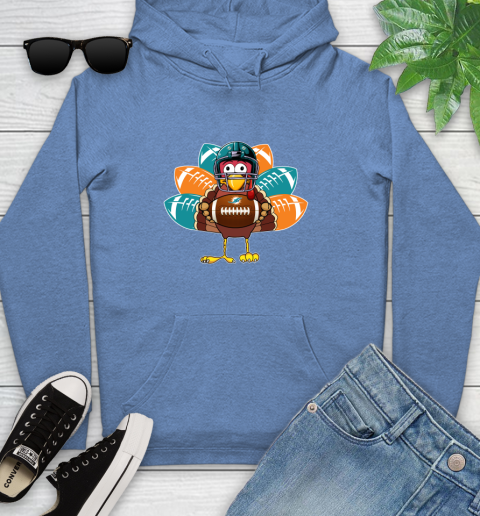 Miami Dolphins Turkey Thanksgiving Day Youth Hoodie 12
