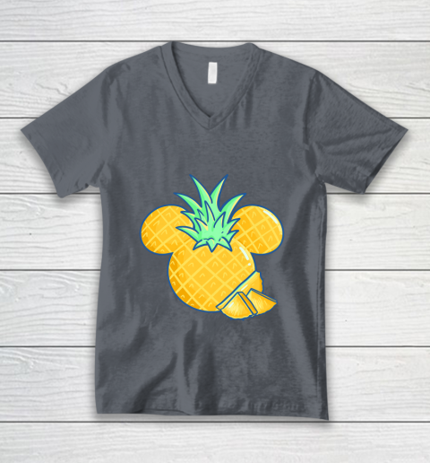 Disney Mickey Friends Mickey Pineapple Logo V-Neck T-Shirt 4