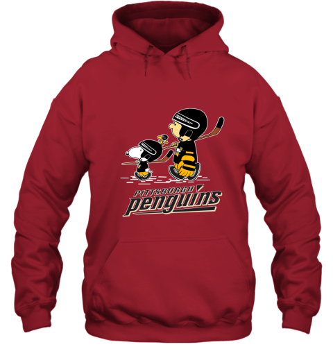 ophr lets play pittsburgh penguins ice hockey snoopy nhl hoodie 23 front red