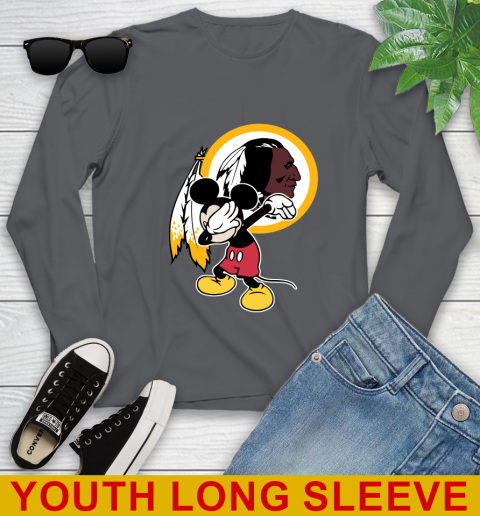 Washington Redskins NFL Football Dabbing Mickey Disney Sports Youth Long Sleeve 9