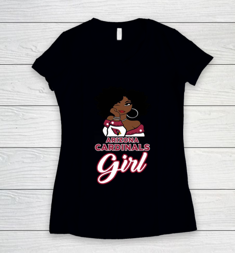 Arizona Cardinals Girl NFL Women's V-Neck T-Shirt