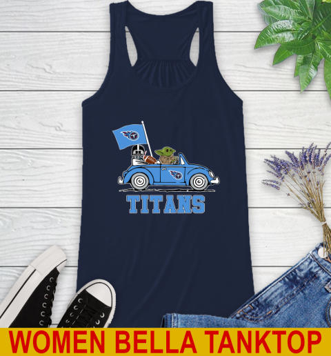 NFL Football Tennessee Titans Darth Vader Baby Yoda Driving Star Wars Shirt Racerback Tank 11