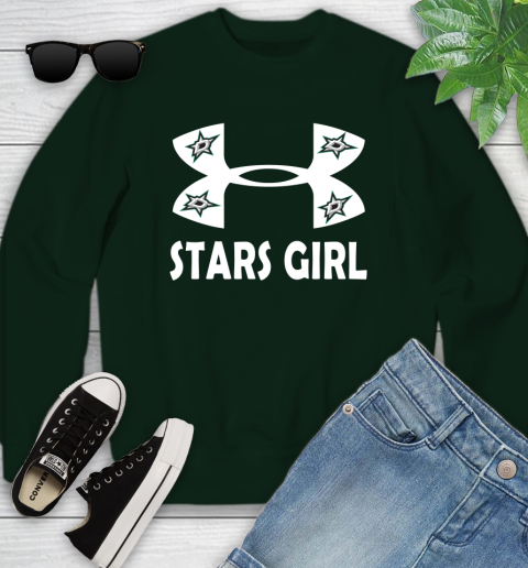 NHL Dallas Stars Girl Under Armour Hockey Sports Youth Sweatshirt 9