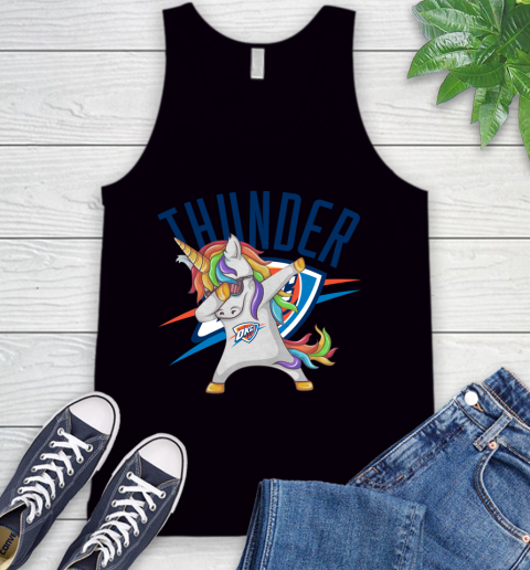 Oklahoma City Thunder NBA Basketball Funny Unicorn Dabbing Sports Tank Top 2