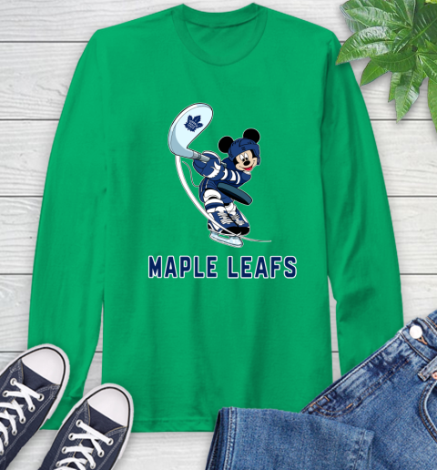 NHL Hockey Toronto Maple Leafs Cheerful Mickey Mouse Shirt Long Sleeve T-Shirt 8
