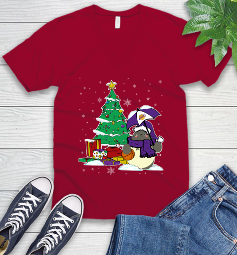Los Angeles Lakers NBA Basketball Cute Tonari No Totoro Christmas Sports (1) V-Neck T-Shirt 7