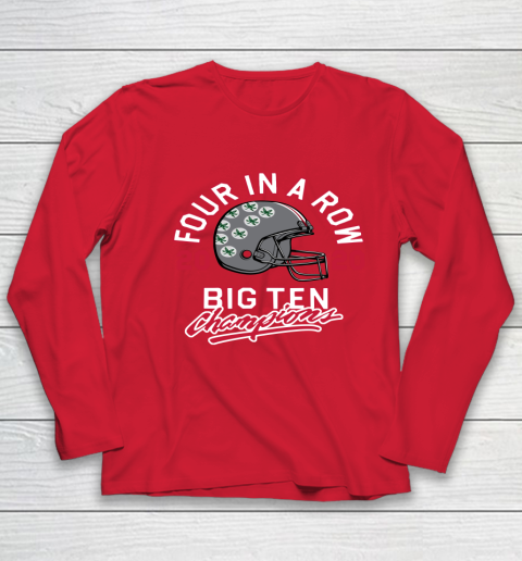 OSU 2020 Big Ten Champions 2020 Four In A Row Youth Long Sleeve 8