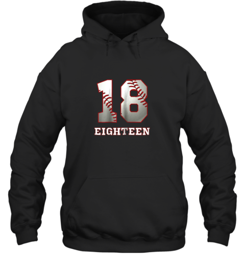 Baseball Number Player No 18 Jersey Hoodie