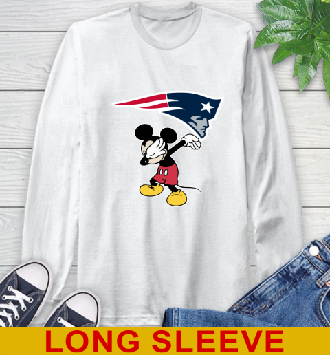 New England Patriots NFL Football Dabbing Mickey Disney Sports Long Sleeve T-Shirt