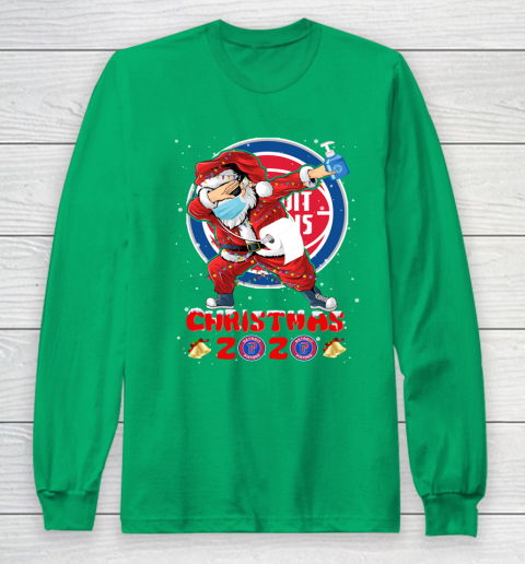 Detroit Pistons Funny Santa Claus Dabbing Christmas 2020 NBA Long Sleeve T-Shirt 4
