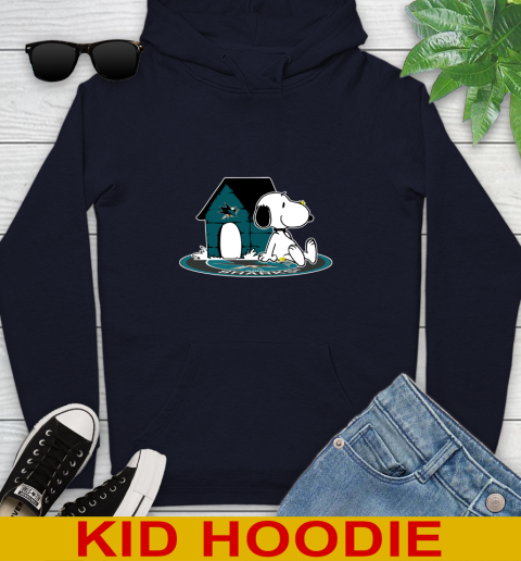 NHL Hockey San Jose Sharks Snoopy The Peanuts Movie Shirt Youth Hoodie 4