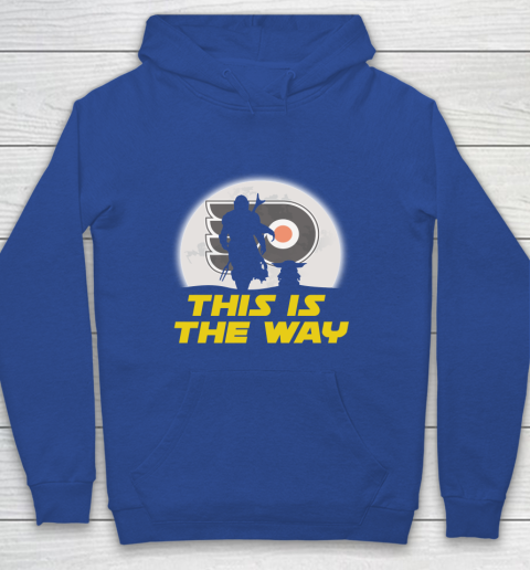 Philadelphia Flyers NHL Ice Hockey Star Wars Yoda And Mandalorian This Is The Way Youth Hoodie 6