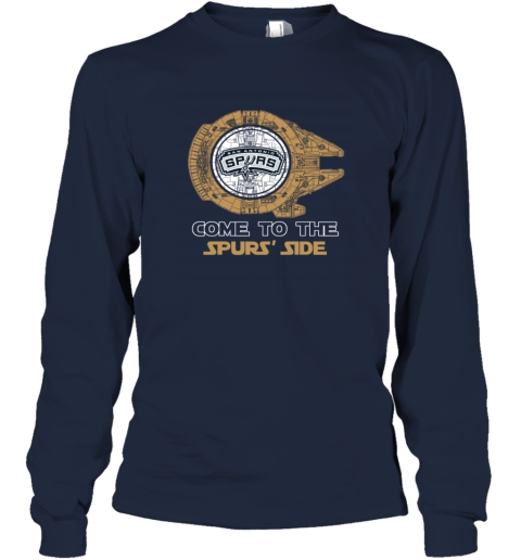 NBA Come To The San Antonio Spurs Star Wars Basketball Sports Long Sleeve T-Shirt yfil nba come to the san antonio spurs star wars basketball sports long sleeve tee 14 front navy