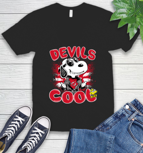 NHL Hockey New Jersey Devils Cool Snoopy Shirt V-Neck T-Shirt
