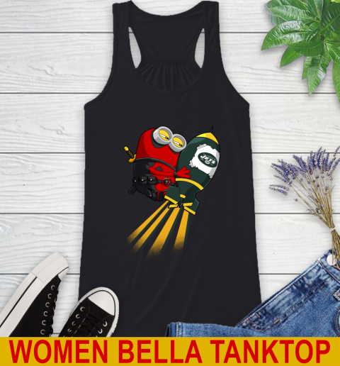 NFL Football New York Jets Deadpool Minion Marvel Shirt Racerback Tank