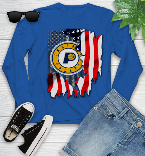 Indiana Pacers NBA Basketball American Flag Youth Long Sleeve - Image 11