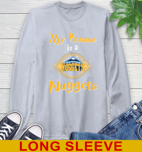 NBA Basketball Harry Potter My Patronus Is A Denver Nuggets Long Sleeve T-Shirt 6