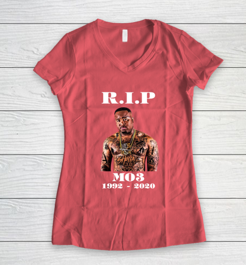 RIP MO3 1992 2020 Women's V-Neck T-Shirt 4