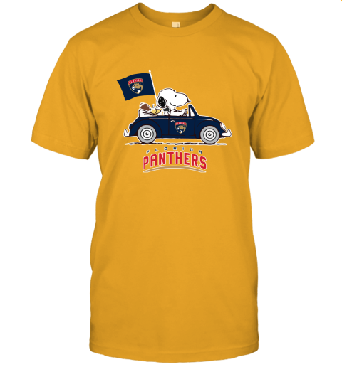 Snoopy And Woodstock Ride The Floria Panthers Car NFL Unisex Jersey Tee