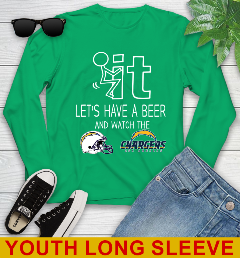 Los Angeles Chargers Football NFL Let's Have A Beer And Watch Your Team Sports Youth Long Sleeve 7