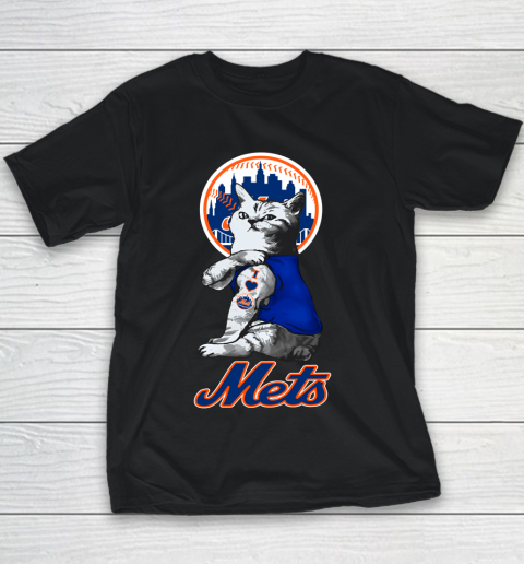 MLB Baseball My Cat Loves New York Mets Youth T-Shirt