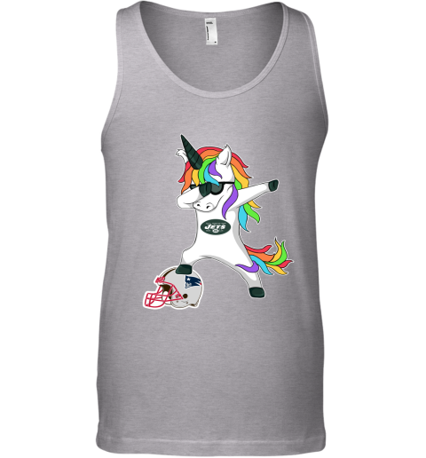 Football Dabbing Unicorn Steps On Helmet New York Jets Tank Top