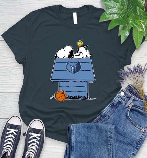 Memphis Grizzlies NBA Basketball Snoopy Woodstock The Peanuts Movie Women's T-Shirt 8