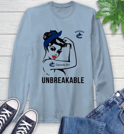 NHL Vancouver Canucks Girl Unbreakable Hockey Sports Long Sleeve T-Shirt 6