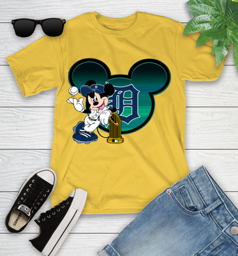 MLB Detroit Tigers The Commissioner's Trophy Mickey Mouse Disney Youth T-Shirt 8
