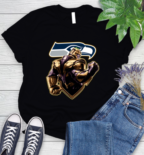 NFL Thanos Avengers Endgame Football Sports Seattle Seahawks Women's T-Shirt 2