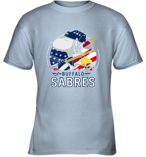 8fd2 buffalo sabres ice hockey snoopy and woodstock nhl youth t shirt 26 front light blue