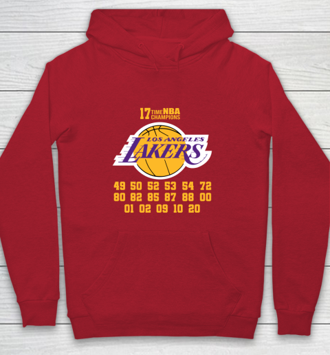Los Angeles Lakers Finals Champions 17 Time Nba Champions Youth Hoodie Tee For Sports