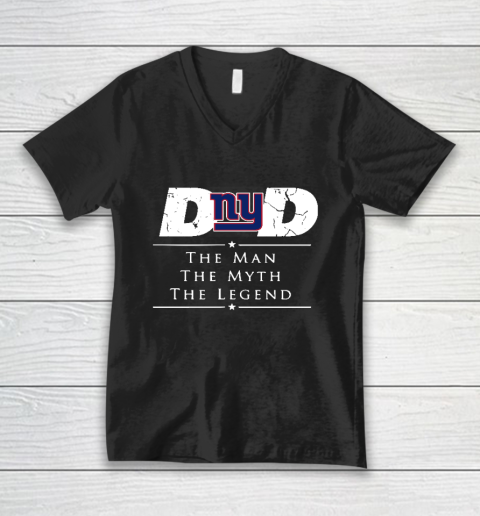 New York Giants NFL Football Dad The Man The Myth The Legend V-Neck T-Shirt
