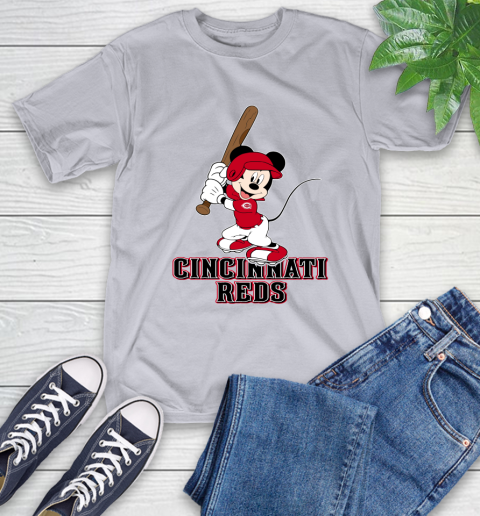 MLB Baseball Cincinnati Reds Cheerful Mickey Mouse Shirt T-Shirt 6