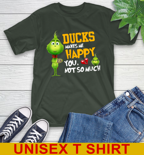 NHL Anaheim Ducks Makes Me Happy You Not So Much Grinch Hockey Sports T-Shirt 6